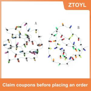 【ZTOYL】 1m Nhà búp bê thu nhỏ một chuỗi đèn giáng sinh bằng nhựa nhiều màu