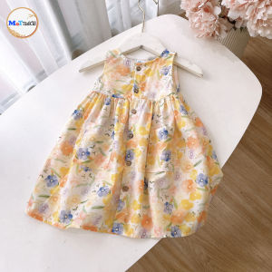 VÁY BÉ GÁI SÁT NÁCH HOA PHỐI TÚI - MT2336