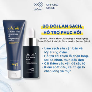 Bộ đôi làm sạch hỗ trợ phục hồi oh!oh! Divine Blue Cleansing & Massaging Balm 150ml & oh!oh! Skin Health Serum 30ml