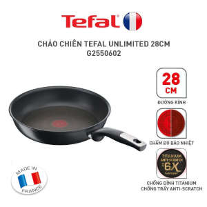 Chảo chiên rán chống dính đáy từ Tefal Unlimited G2550602 size 28cm - Made in France