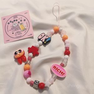 GADGET FUSION cute fashion mobile phone lanyard anti-lost chain with cute Powerpuff Girls mobile phone chain cute knot mobile phone bracelet accessories suitable for all types of mobile phones 2024