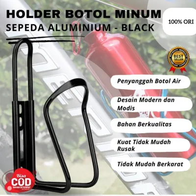 ORIGINAL - TaffSPORT Holder Botol Minum Sepeda Aluminium - YWPJ029 - Black