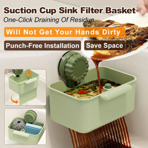 ✨ Multi-functional Draining Basket / Press Sink Strainer Storage / Space-saving / Reusable / Waterproof / Quick Fix / Heat-resistant / Anti-blockage – Not Dirty Hands Suction Press Sink Draining Basket