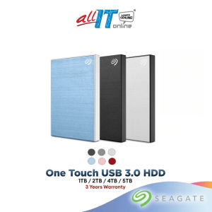 Seagate One Touch USB 3.0 Aluminium Portable Slim External Hard Disk Drive HDD ( 4TB / 5TB )