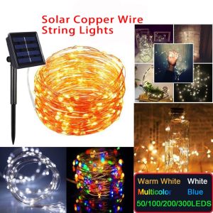 ♥Ready Stock +FREE♥ 32M Waterproof 8 Modes LED Solar Copper Wire String Lights with Remote Control for Outdoor Indoor Decoration Lights