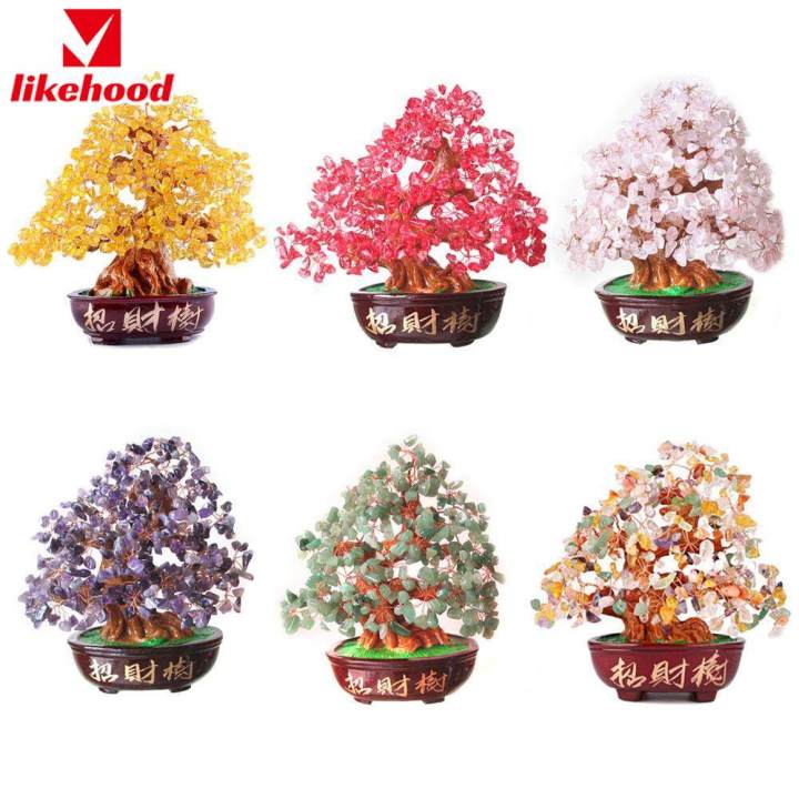 [Likelyhood] 16x17cm Crystal Fortune Tree Decor Wealth Money Make ...