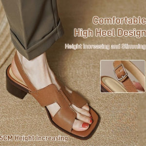 supercomfort Vintage Chunky Heel Sandals Soft Leather Open Toe Roman Women Shoes suitable for a variety of life scenarios