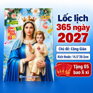 Lốc lịch Công Giáo 2027 kích thước 14.5 x 20.5cm chữ to số lớn giấy bóng đẹp hàng sẵn kho