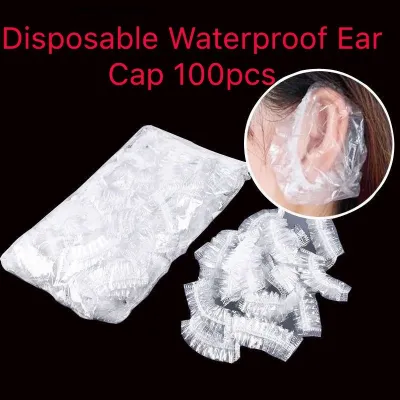 100PCS Disposable Ear Covers Caps Earmuffs for Hair Dye Shower Bathing Salon - Water Proof