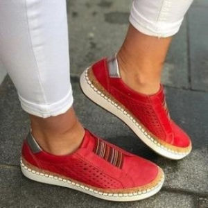 Free Shipping WomenS Loafers Slip-On Flats Color-Blocked Design Plus-Size WomenS Shoes Casual Shoes Thick-Soled Sporty Style Casual Shoes