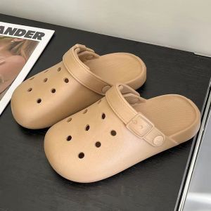 Thick-Soled Perforated Shoes For Women Summer Outdoor Wear 2025 New Model Non-Slip Beach Shoes Closed-Toe Sandals For Men