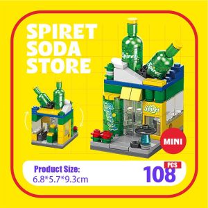 16 in 1 City Street View McDonalds Shop Model Building Blocks Assembled Puzzle Toys for Kids