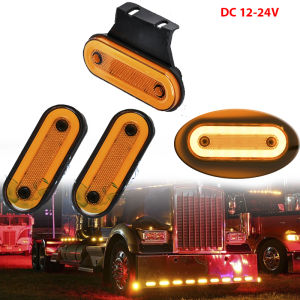 Đèn LED Tín Hiệu Bầu Dục Xe Tải 12V24V Khung Cao Su Đàn Hồi Chống Bể Đèn (HD65)