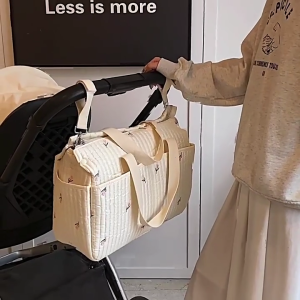 Multifunctional Baby Diaper Bag with Multiple Compartments Portable Handbag Storage Case for Daily Use and Travel