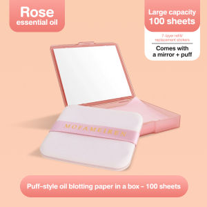 100 𝙎𝙃𝙀𝙀𝙏𝙎 Facial Oil Absorbing Paper  Fragrance Cleansing Blotting Papers Powder Puff Mirror