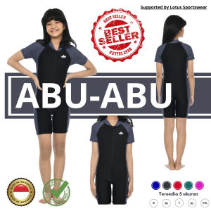 Baju renang anak perempuan terusan lengan pendek untuk umur 6 - 15 tahun
