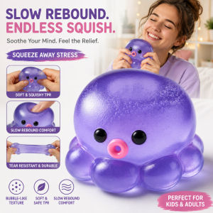 TPR Octopus Squishy Ball Slow Rebound Tear Resistant Fidget Toy Anxiety Relief Gift Kids Adults
