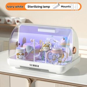 Baby Milk Bottle Sterilizer Storage Box Container with Drying Rack