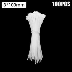 สายรัดเข็มขัดรัดสายไฟสายไนลอนล็อคในตัว100ชิ้น