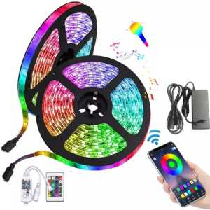 Paket Lampu LED Strip 10 Meter RGB 5050 3528 IP33 IP44 Remote Hias Warna Warni tidur bluetooth wifi