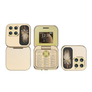 i17 Mini Foldable Small Mobile Phone 1.77inch Screen FM Radio Flashlight Magic Voice MP3 Dual SIM 2G Flip Feature phone For Kids Gifts