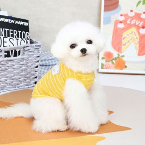 เสื้อผ้าหมาแมวสัตย์เลี้ยงลายหมีสำหรับผู้หญิงและผู้ชายเสื้อผ้าลูกสุนัข Shitzu เสื้อกั๊กแมว Terno ระบายอากาศบางส่วน