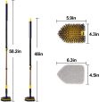 BOOMJOY Tub Tile Scrubber Brush 2 in 1 Cleaning Brush 58.2" Adjustable Telescopic Pole Stiff Bristles Scouring Pads Cleaning Tools. 