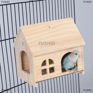 [COD] FUSHI0 Pullable dưới Nhà chim võng làm tổ dễ dàng để làm sạch sáng tạo rắn gỗ Vẹt nhà mịn cạnh chim chăn nuôi hộp