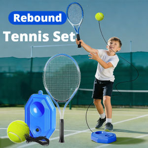 Beginner Outdoor Tennis Trainer Set Single Player Tennis Training Set Elastic Rope Ball Racket for Kids and Adults
