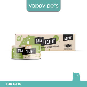 Daily Delight Grain Free Mousse Wet Cat Food (80g x 24) | Meal Topper Meow Tuna Chicken