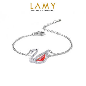 Vòng tay bạc nữ LAMY Crystal Swan Bracelet Blue 2083BE - Vòng tay thiên nga cao cấp