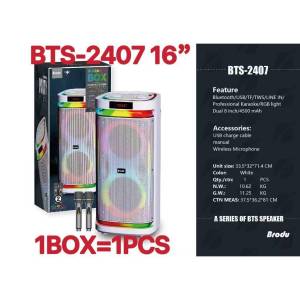 BTS-2173-2175 Dual 8-inch wireless Bluetooth speaker with karaoke player and microphone equipped
