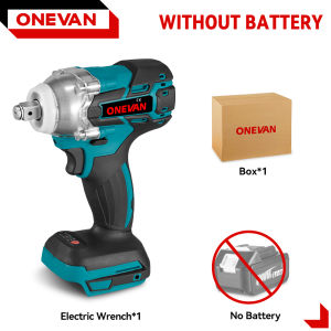 ONEVAN 1/2" Socket Brushless Electric Wrench 520N.M Electric Impact Wrench Cordless Car Repair Power Tool for Makita 18V Battery