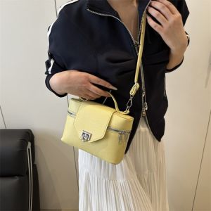 XEANG ทันสมัย กระเป๋าทรงกล่องสี่เหลี่ยม หลากหลาย ผ้าสีพื้น กระเป๋าสะพายข้างทรงสี่เหลี่ยม ทันสมัย ยามว่าง กระเป๋าถือผู้หญิง การเดินทาง