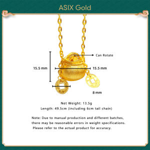 ASIX GOLD Dây Chuyền Mặt Dây Ví Tiền Cao Cấp Dành Cho Nữ Mạ Vàng 24K Và 18K Thiết Kế Hai Đồng Xu Rực Rỡ Phong Cách Thời Thượng Sang Trọng Dây Chuyền May Mắn Không Phai Màu Không Đen Không Dị Ứng Bền Đẹp Quà Tặng