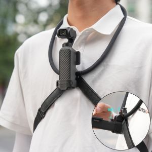 HEFEI Phát hành nhanh Giá đỡ cổ cho máy quay gimbal Có thể điều chỉnh Ổn định Giá đỡ quay phim góc nhìn người thứ nhất Linh hoạt Giá đỡ ngực Cho DJI Osmo Pocket 4 3 Phụ kiện máy ảnh
