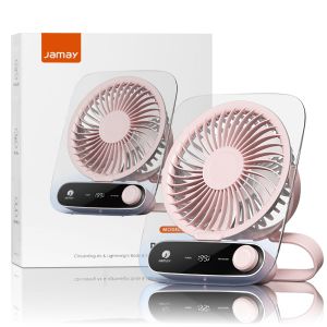 Jamay Portable Kipas Meja Lampu Tidur 5 inch 199 Air Speeds Desktop Fan Lucu Angin Lembut Sejuk Alami Kebisingan Rendah Kipas Angin Lampu Tidur Kipas Kecil Lampu F14D
