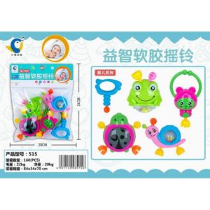 [COD] 5PCS/7PCS Set Baby Rattle Toys Infants Soft Teething Stick Colorful Rattles Hand Jingle Bells Toys
