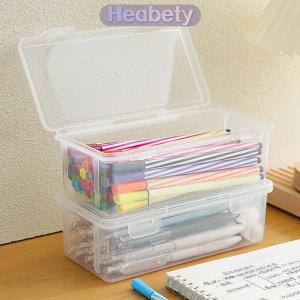 Heabety 1ชิ้นกล่องใส่ดินสอวัสดุ PP กล่องดินสอใสอุปกรณ์เครื่องเขียนที่เก็บดินสอ