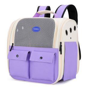 DEQIX Breathable Pet Carrier Backpack Ventilation Foldable Cat Carrying Bag Durable Comfortable Pet Travel Bags For Cat Puppy Dog