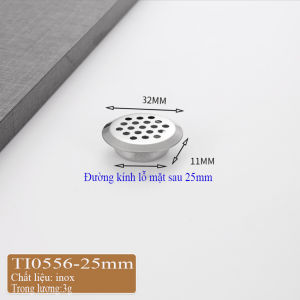 Nắp Hở Inox Cao Cấp TI0556 Đa Kích Cỡ 25mm/35mm/53mm Cho Tủ Áo/Tủ Bếp