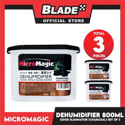 3pcs Micromagic Dehumidifier 800ml (Charcoal) Eliminates Musty Odor Suitable For Your Car And Closets