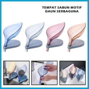Tempat Sabun Batang Bentuk Daun | Wadah Tirisan Air Spons Cuci Piring | Soap Holder Serbaguna Tatakan Spon Saringan Wastafel