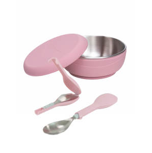 CYD Terra | PICAGO | Baby Children Bowl Fork and Spoon | Toddler Stainless Steel | Food-Grade Silicone | Suction