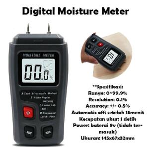 Wood Moisture Meter Pengukur Kadar Air Kelembapan Kayu MT-10