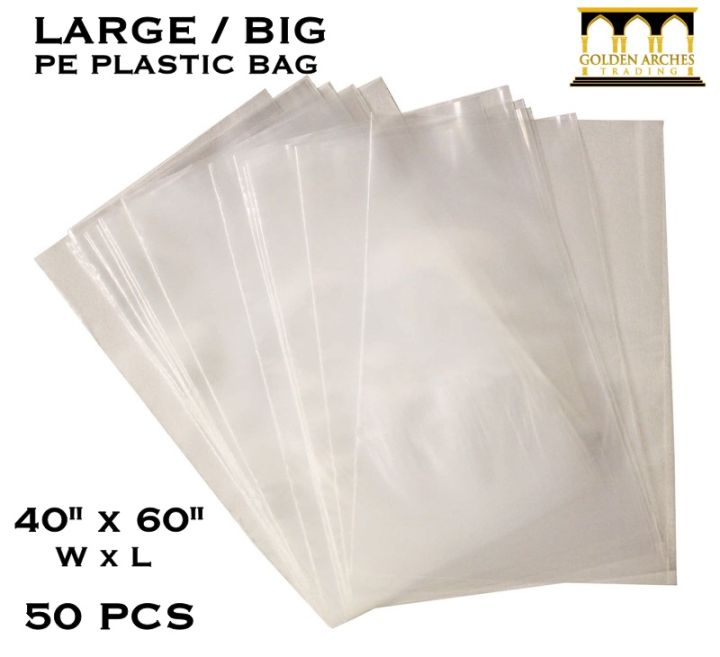 LARGE PE Clear Plastic Bag 40 inches x 60 inches (50 PCS) for Frozen ...