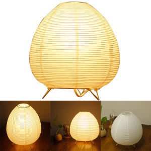 Bedside Study Table Lamp Rice Paper Desktop Decorative Lantern Light Handmade Simple LED Lighting Lamp for Home Decorations