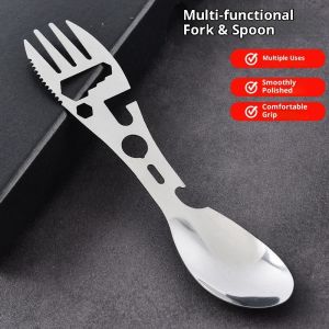 YZLong Multi-Functional Outdoor Camping Spork with Bottle Opener and Comfort Grip Design