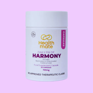 Healthmate HARMONY 40:1 ratio Myo-Inositol D-Chiro Inositol Folate & Kaneka CoQH 30capsules 700mg