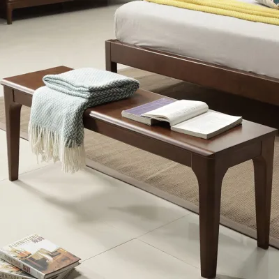 17vm [Ready Stock] High Quality Nordic Bench 100% Solid Wood Benches Dining Bench Wooden Benches Table Bench Household Benches High Stools Q4L6B